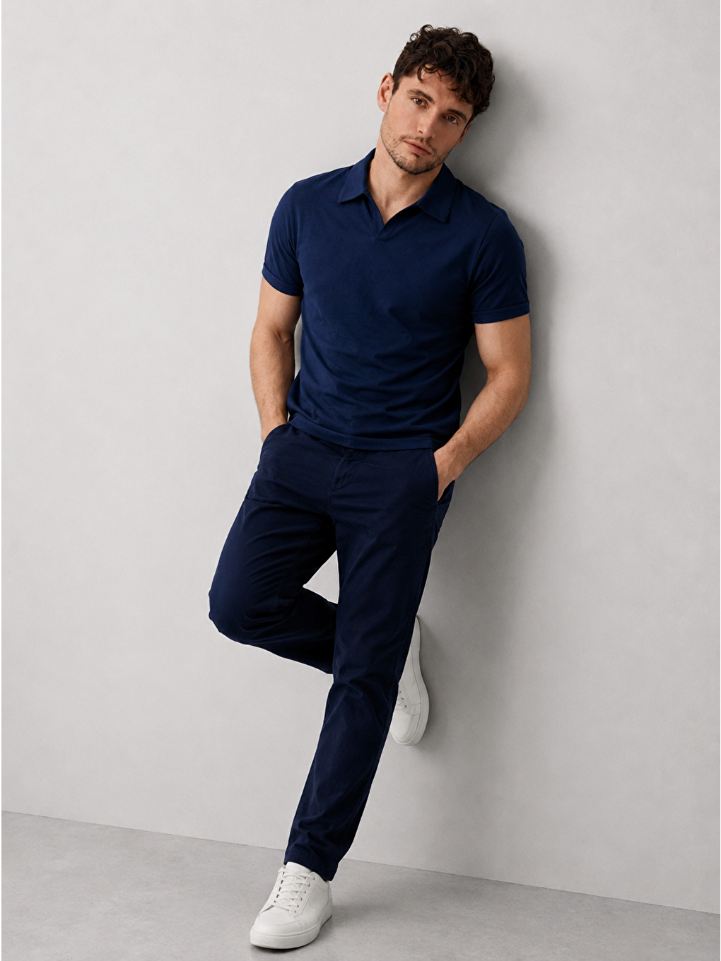 Erkek Polo Yaka Premium Comfort Spor Lacivert Tişört-5