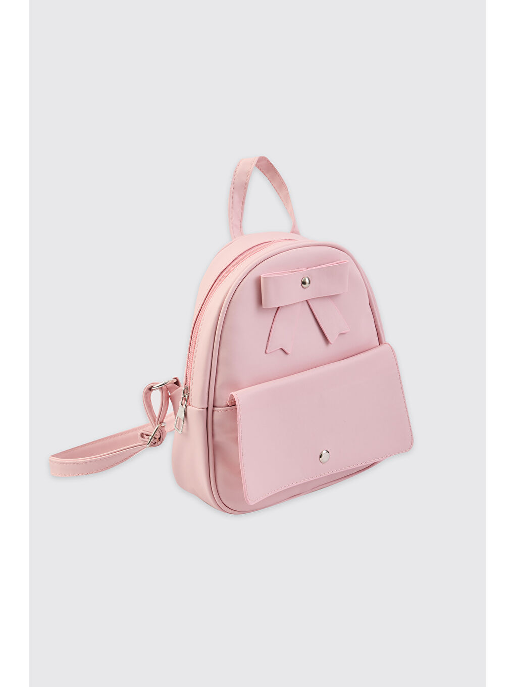 Kız Çocuk Fiyonk Detaylı Pembe Sırt Çantası-1