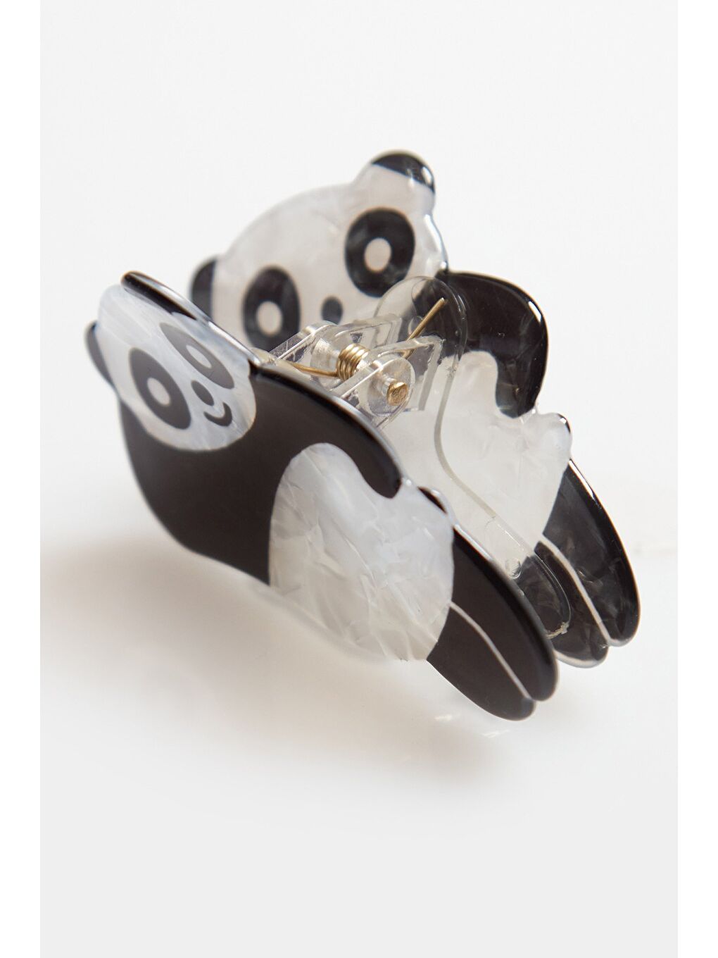 Siyah Panda Figürlü Kemik Mandal Toka-1