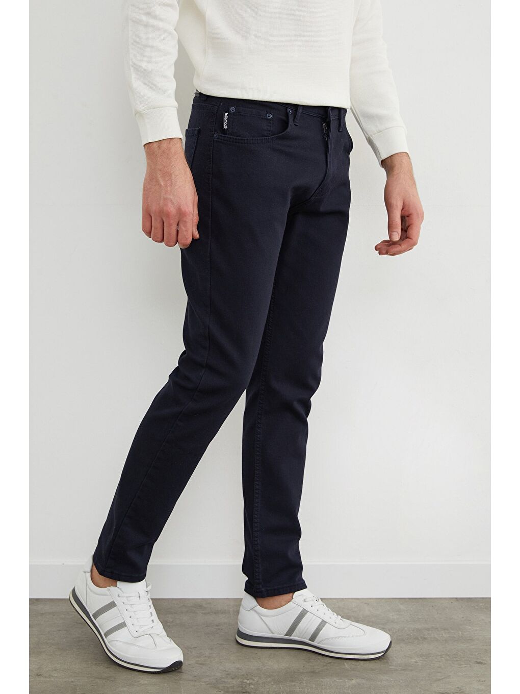 Lacivert Fermuarlı Slim Fit Jean-2