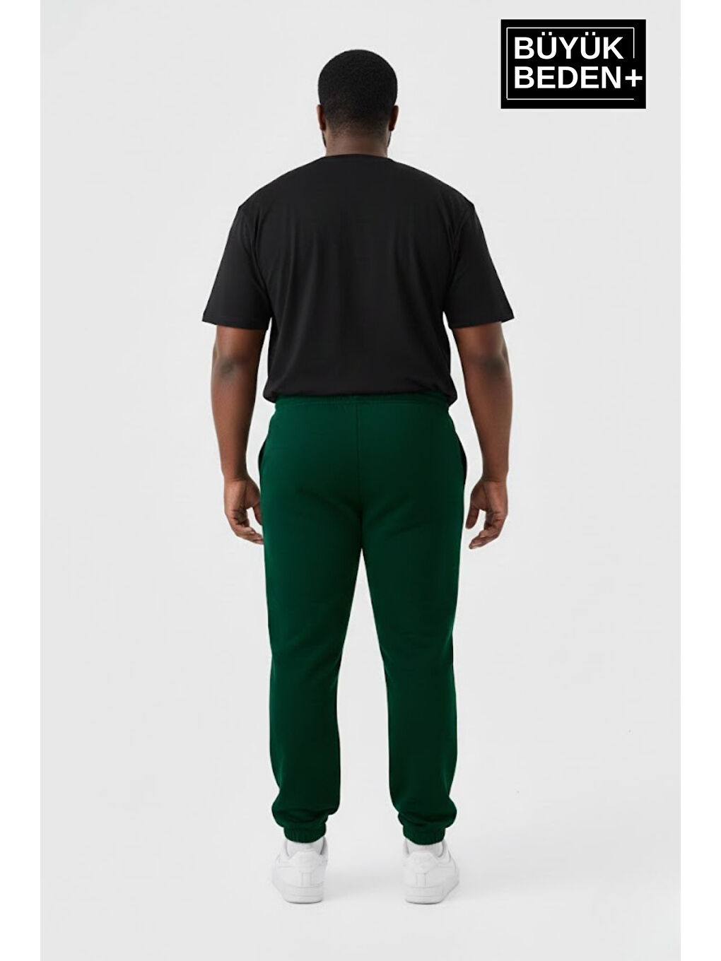 Yeşil Erkek Büyük Beden BROOKLYN 1970 Baskılı Paça Lastikli Jogger İnce Eşofman Altı SPR26BEA951-3-2