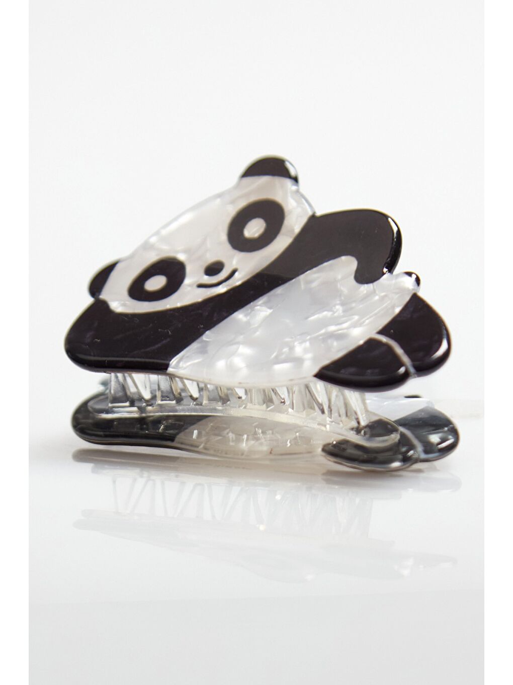 Siyah Panda Figürlü Kemik Mandal Toka-2