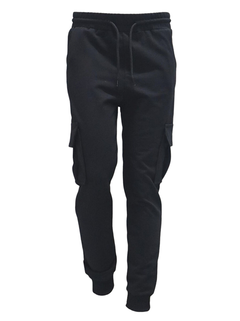 Siyah Erkek Çocuk Basic Kargo Cepli Jogger Paça Okul Eşofman Altı AK2322-1-3