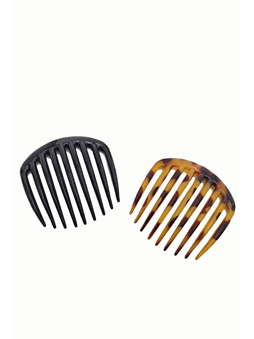 Kahverengi Kaplumbağa Sırtı Elips Tarak Topuz Tokası 2'li Paket-1