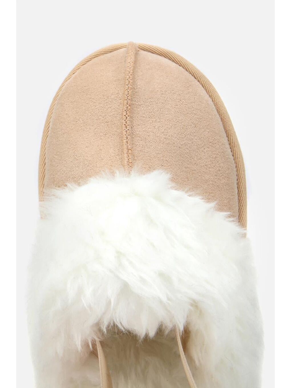 Kahverengi Kadın Süet Bej İçi Kürklü Yüksek Tabanlı Terlik-4