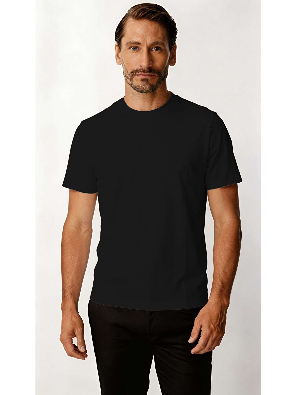 Siyah Premium Erkek Tişört – Akışkan Kumaş