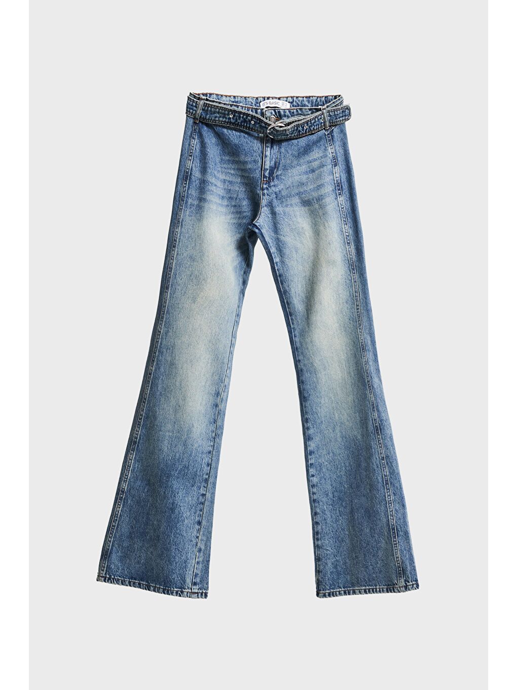 Mavi Kadın T.Kot Rengi 4w5-32 Flare Fit Midrise Orta Bel Viskon Kumaş Kemer Detaylı Özel Tasarım Denim Je-1