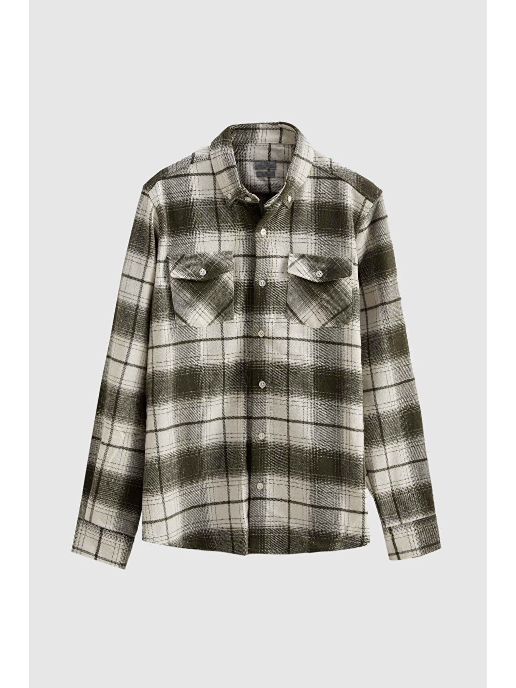 Slim Fit Yeşil Oduncu Gömlek-4