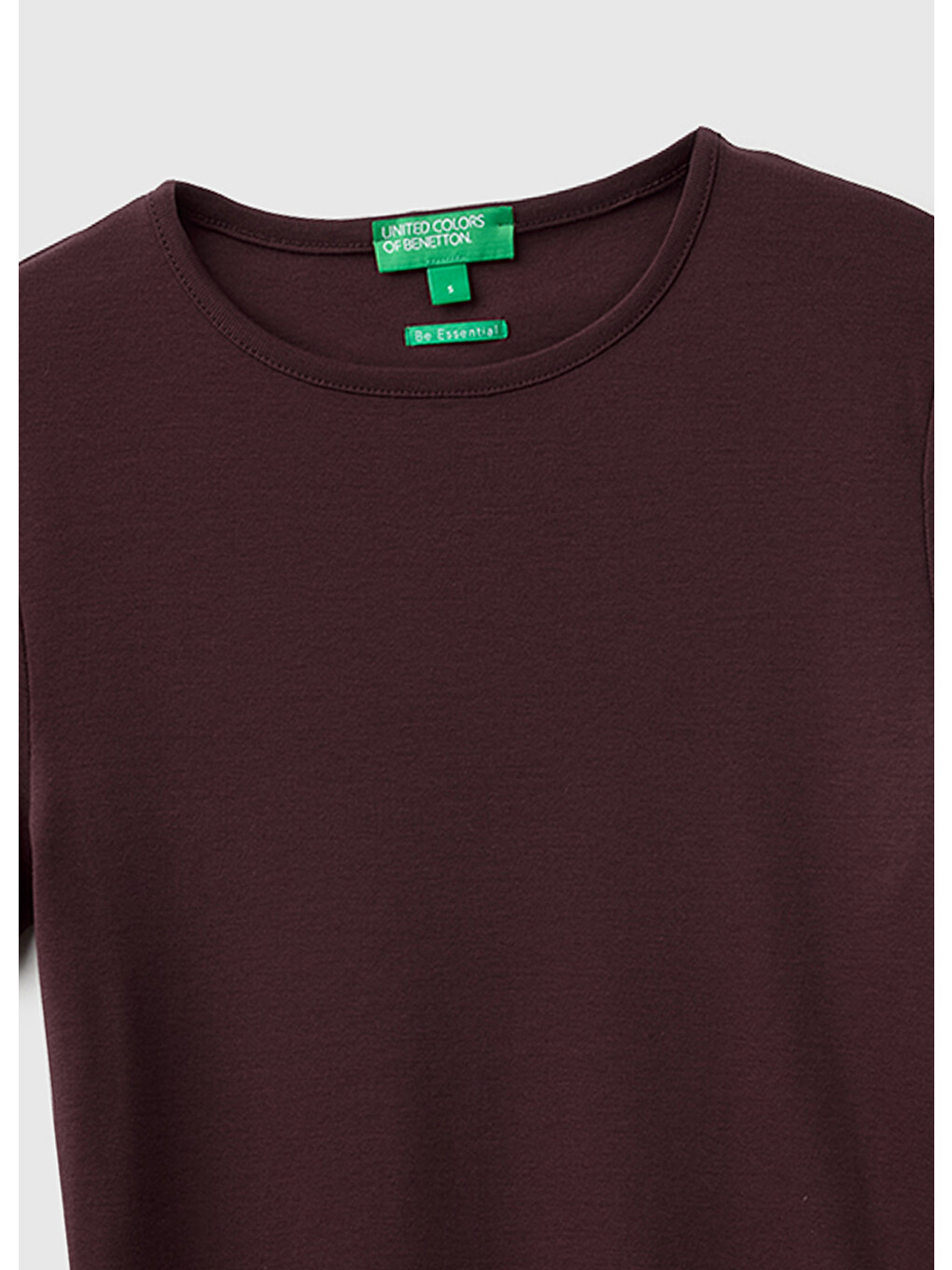 Kadın Kahverengi %100 Pamuk Bisiklet Yaka T-shirt-2
