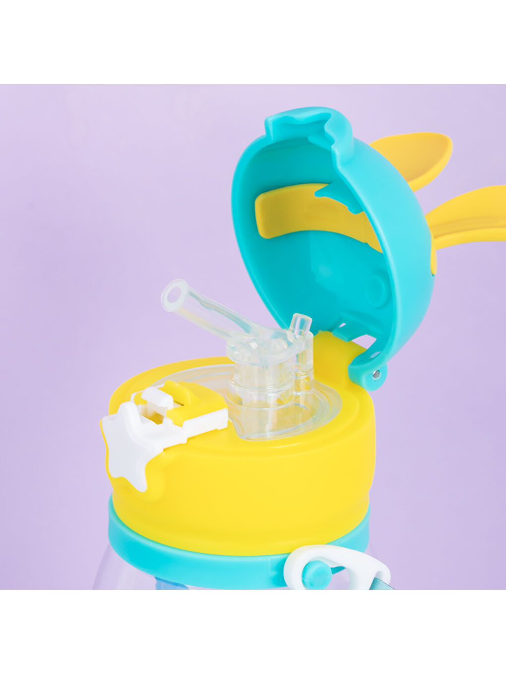 21.0009-2 Matara Tavşan Temalı Stickerlı Askılı Suluk - Su Şişesi - Yeşil 550ml-1