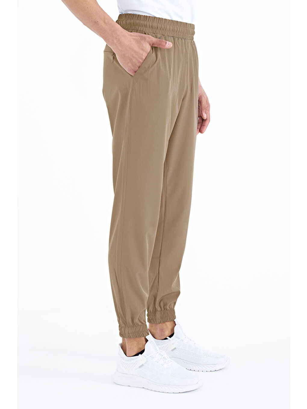 Bej Erkek Basic Cepli Bağcıklı Rahat Form Lastik Paça Eşofman Altı - 84826-2