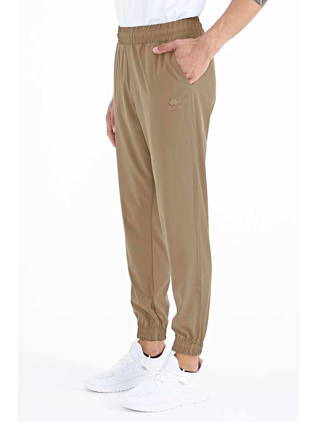 Bej Erkek Basic Cepli Bağcıklı Rahat Form Lastik Paça Eşofman Altı - 84826-3