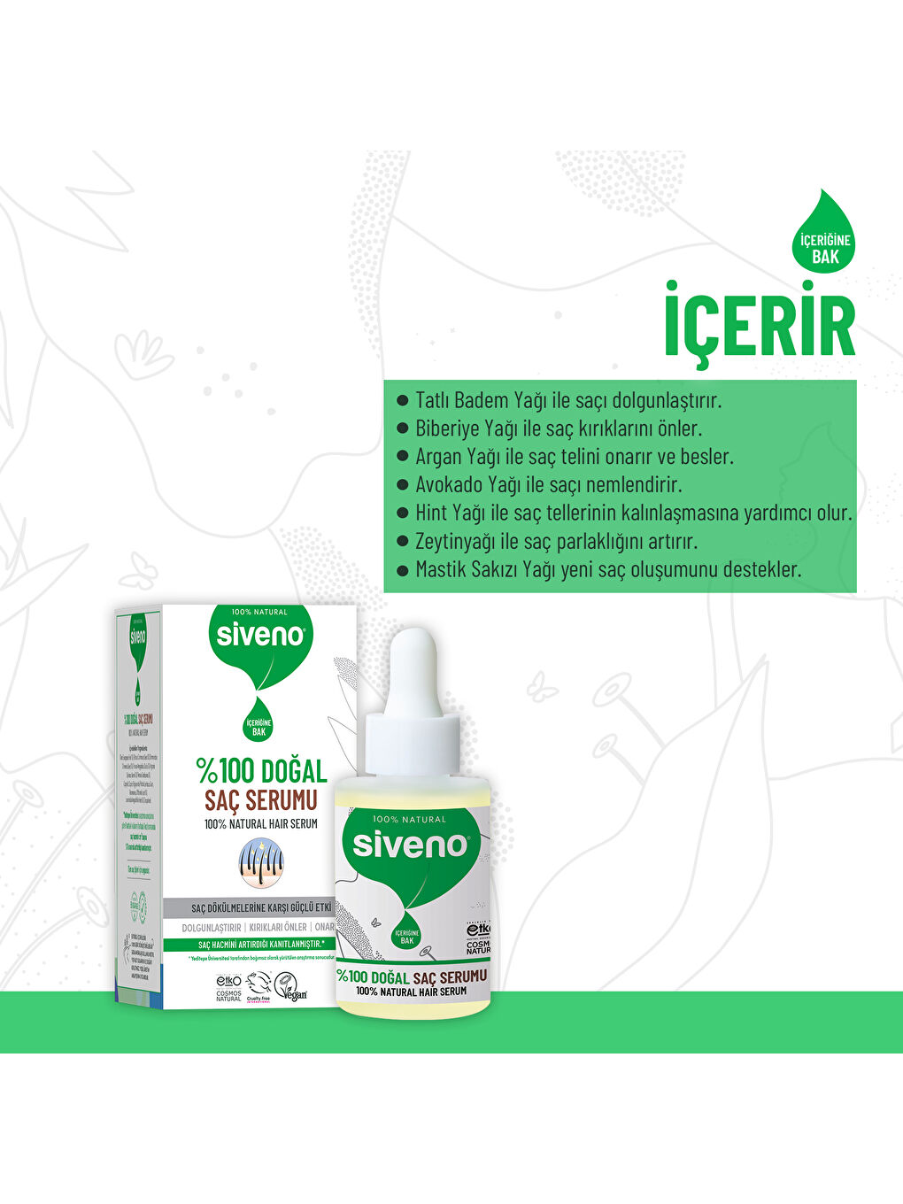 %100 Doğal Saç Bakım Serumu Biberiye Yağlı Dökülme Karşıtı Onarıcı 10 Mucizevi Yağ 30 ml-2