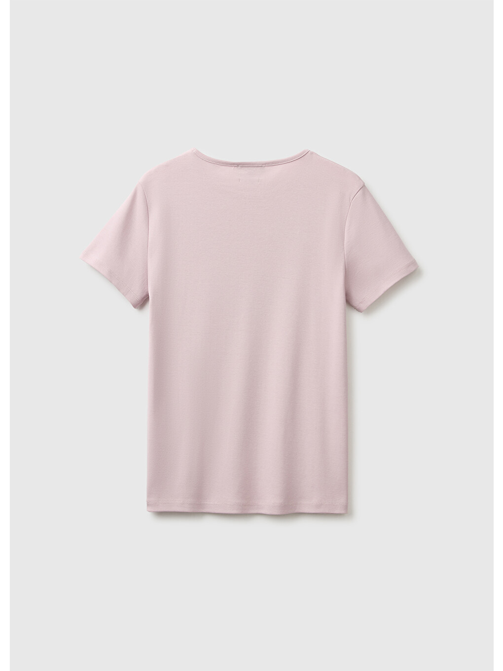 Kadın Lila %100 Pamuk Bisiklet Yaka T-shirt-1