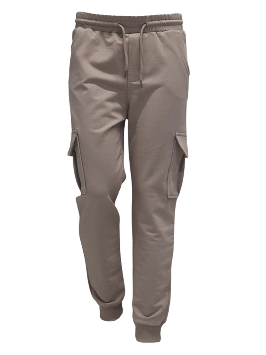 Bej Erkek Çocuk Basic Kargo Cepli Jogger Paça Okul Eşofman Altı AK2322-1-3