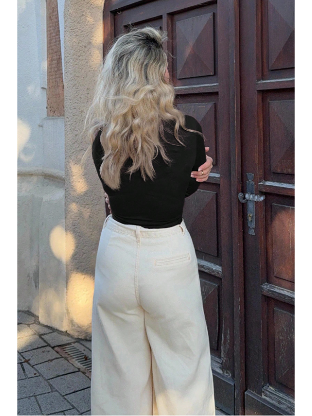 Kadın Siyah Kruvaze Yaka Uzun Kollu Bağlamalı Slim Fit Bluz-2