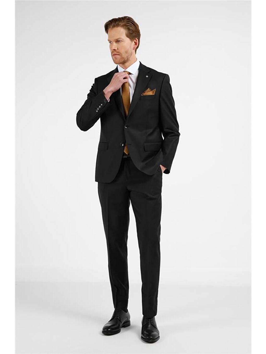 Siyah Mono Yaka 6 Drop Comfort Fit Takım Elbise 1001255178-4