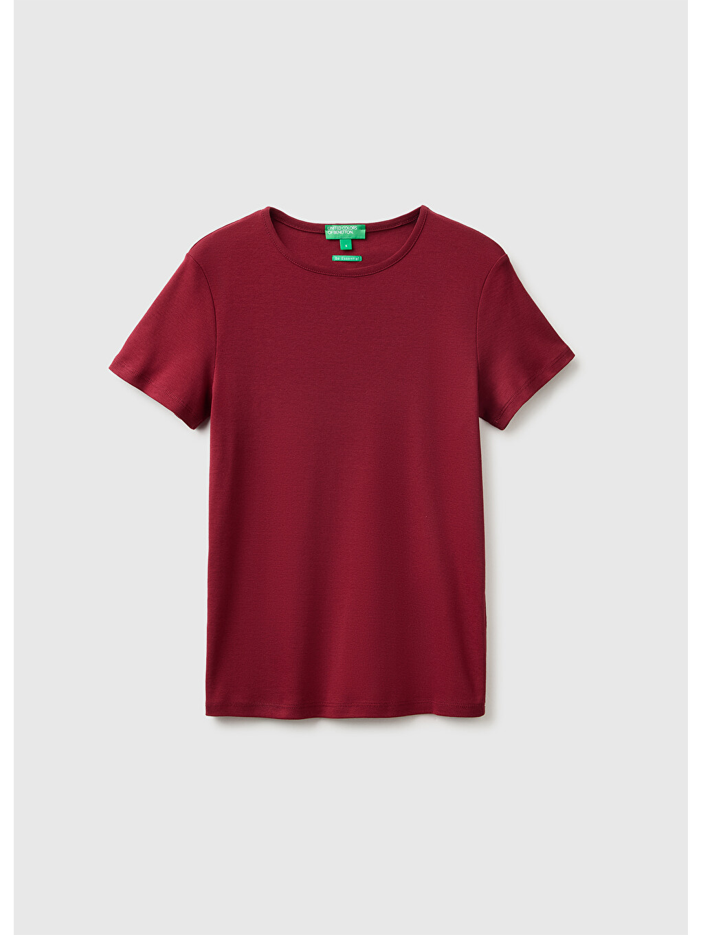 Kadın Mürdüm %100 Pamuk Bisiklet Yaka T-shirt