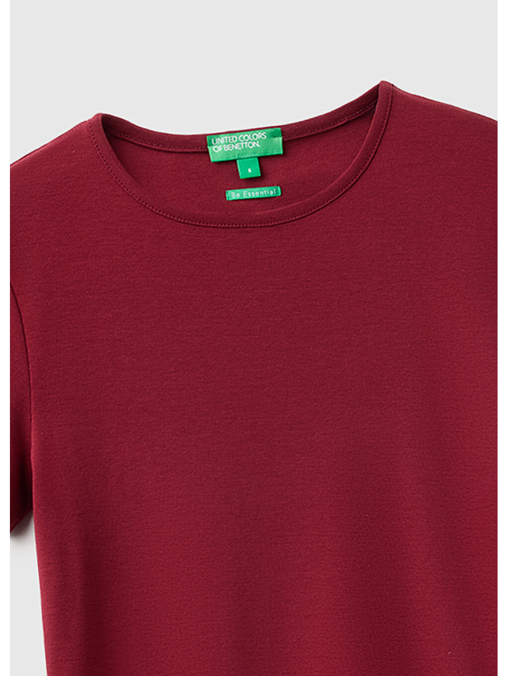 Kadın Mürdüm %100 Pamuk Bisiklet Yaka T-shirt-2