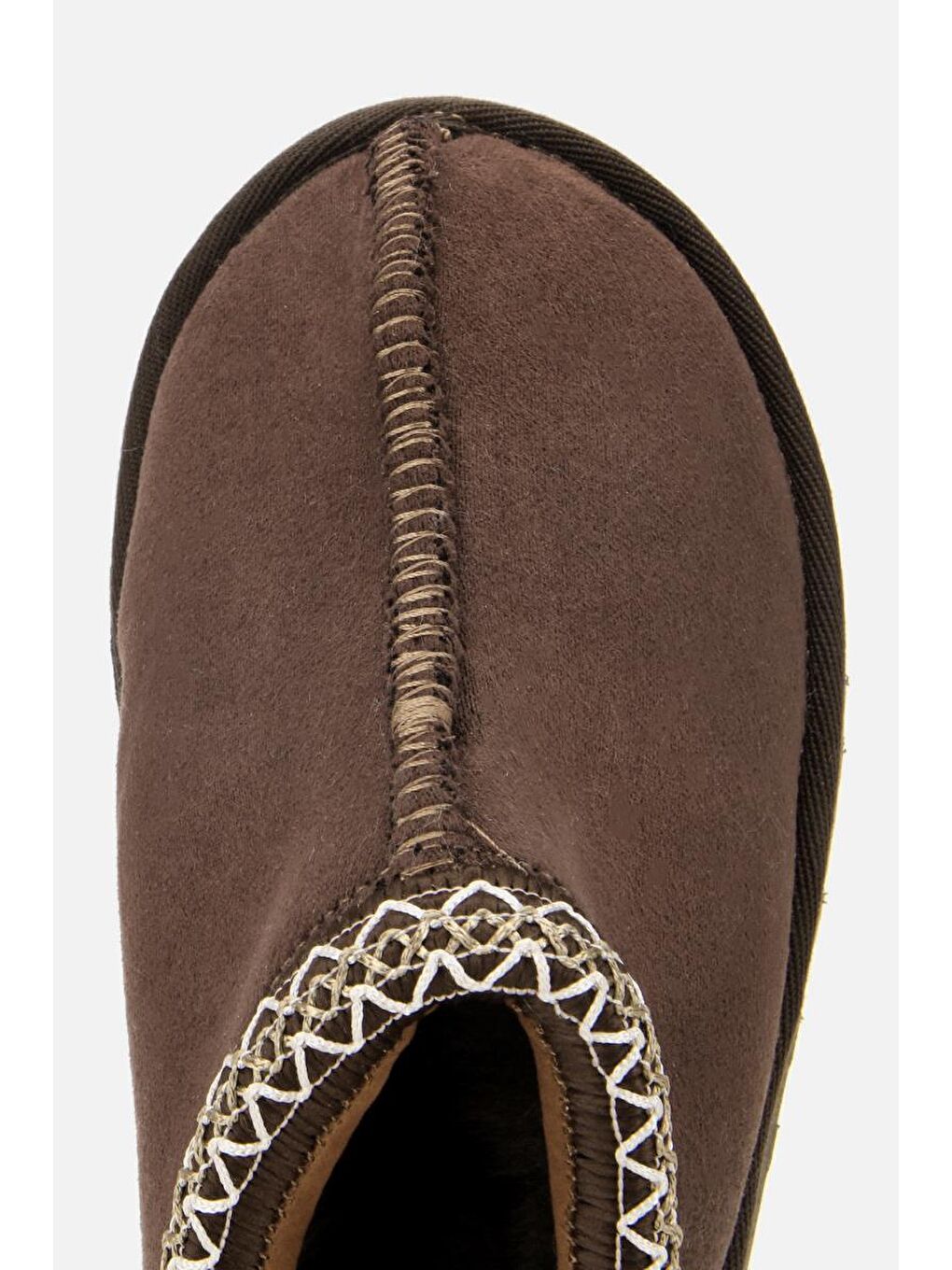 Kadın Süet Kahverengi Dikiş Detaylı İçi Kürklü Yüksek Tabanlı Yarım Bot Terlik-4