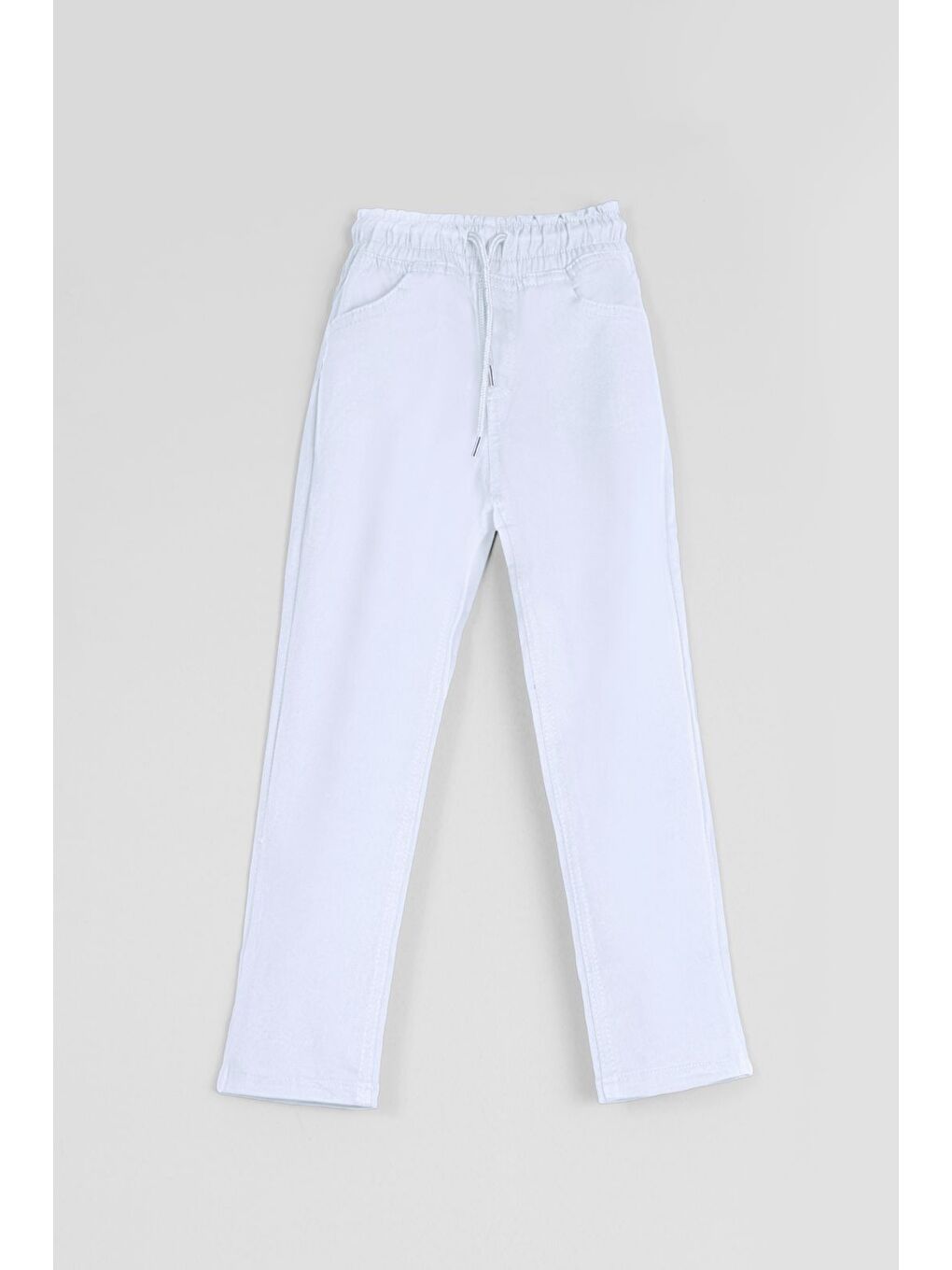 Beyaz Milli Bayramlara Özel Pantolon Lastikli Bağcıklı