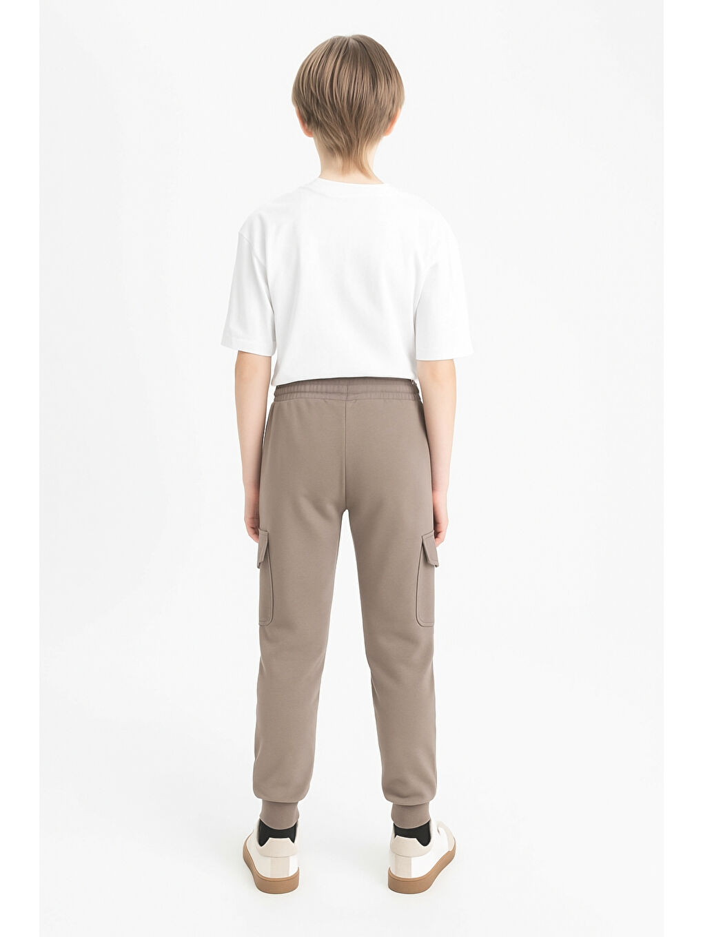 Bej Erkek Çocuk Basic Kargo Cepli Jogger Paça Okul Eşofman Altı AK2322-1-5