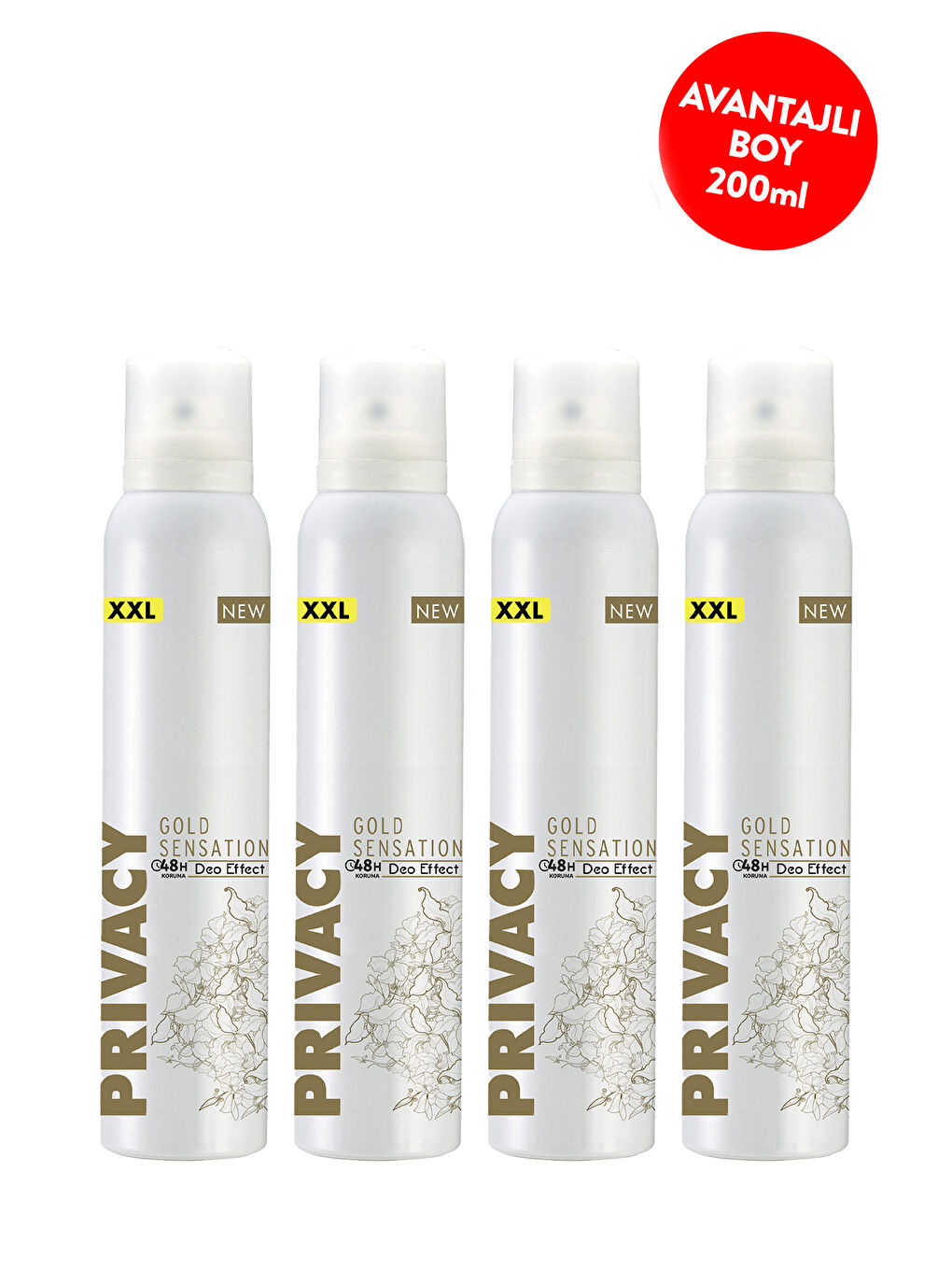 Privacy Beyaz Gold Woman Kadın Deodorant 4x200 Ml