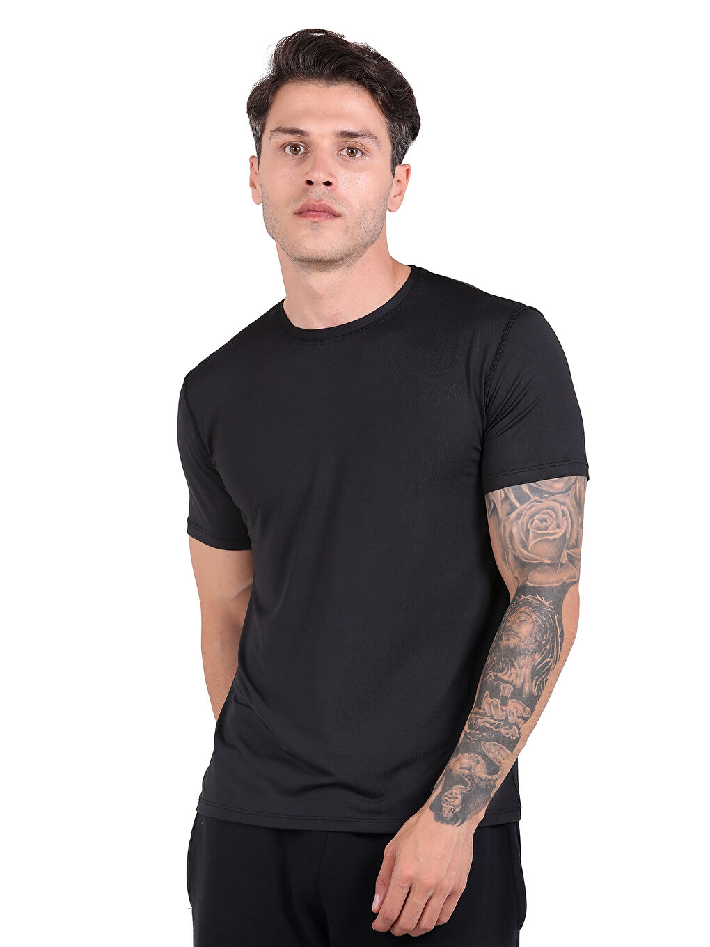 Siyah Microfiber Kısa Kol Fanila SİYAH