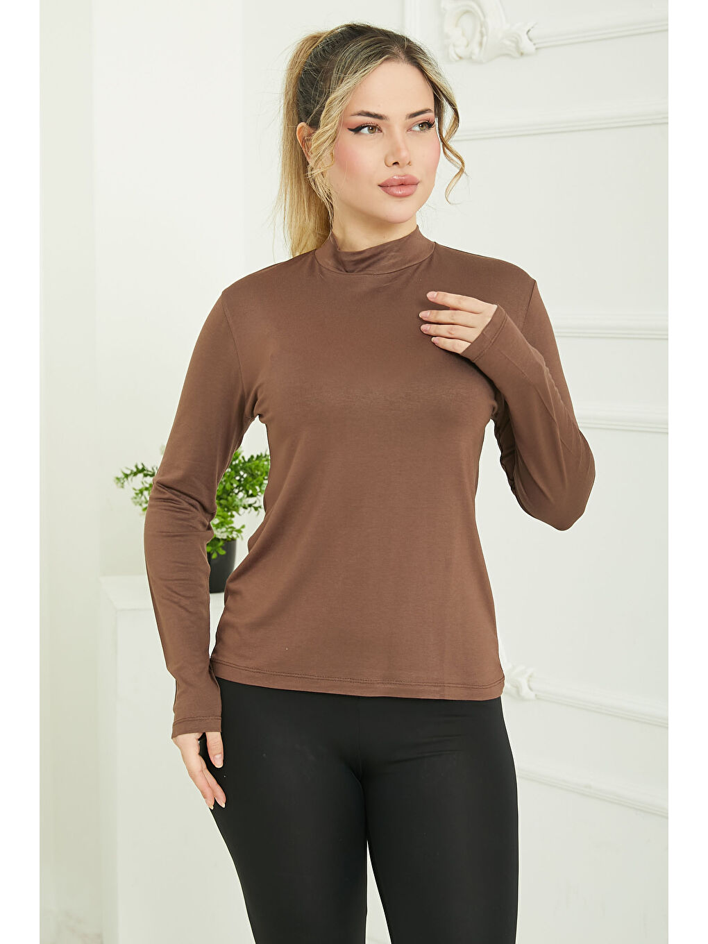 Kahverengi Dik Yaka Vizkon Badi Kahve - 26827-2