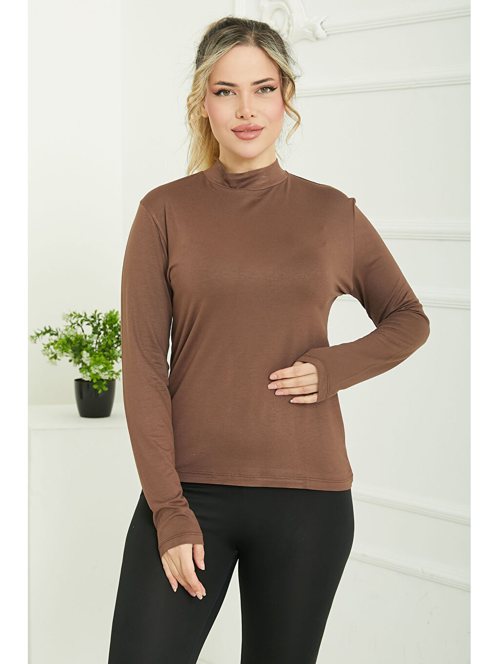 Kahverengi Dik Yaka Vizkon Badi Kahve - 26827-3