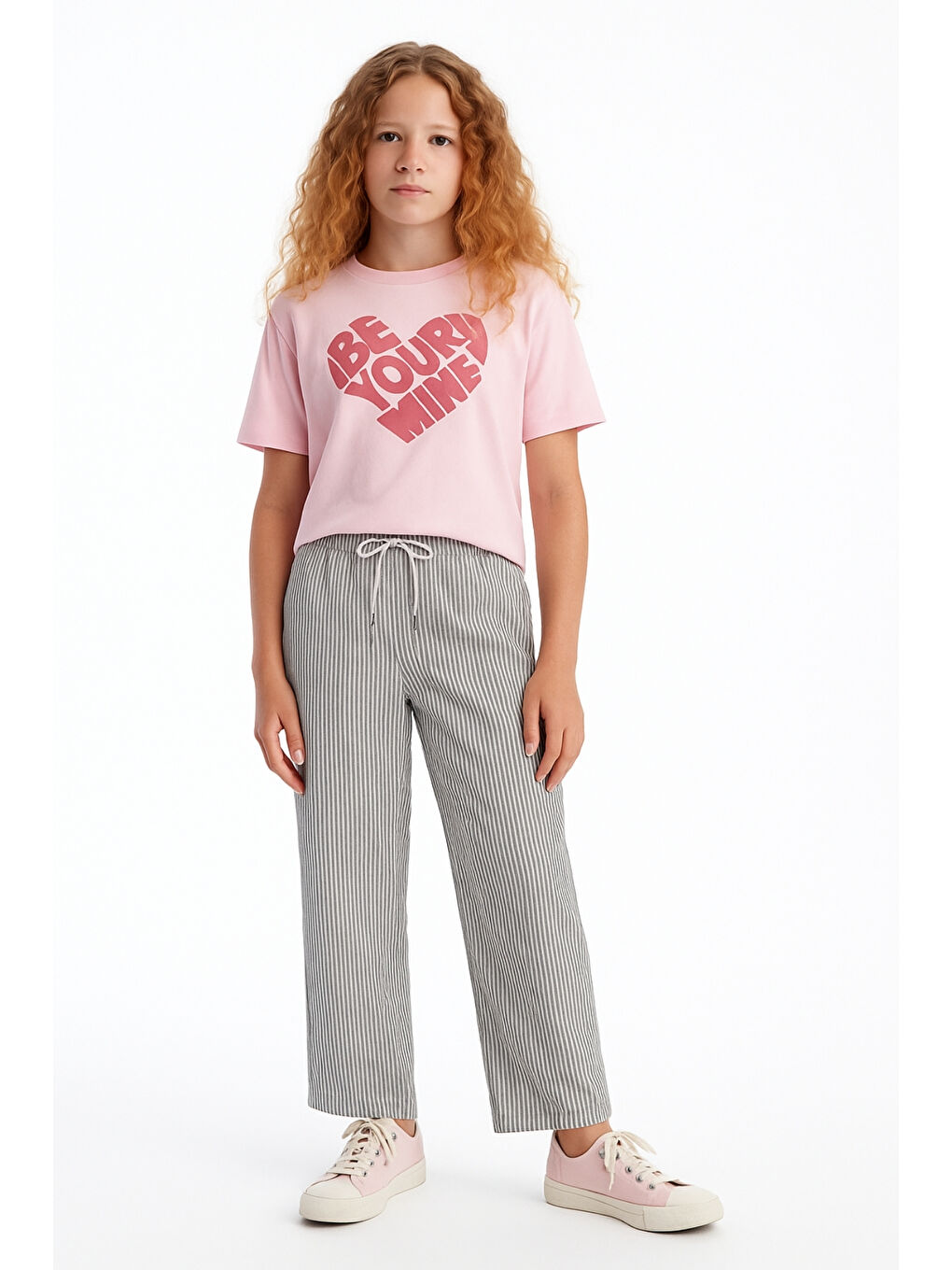 Gri Kız Çocuk Basic Waffle Kumaş Suyolu Mevsimlik Tek Alt Ak2515-1-1