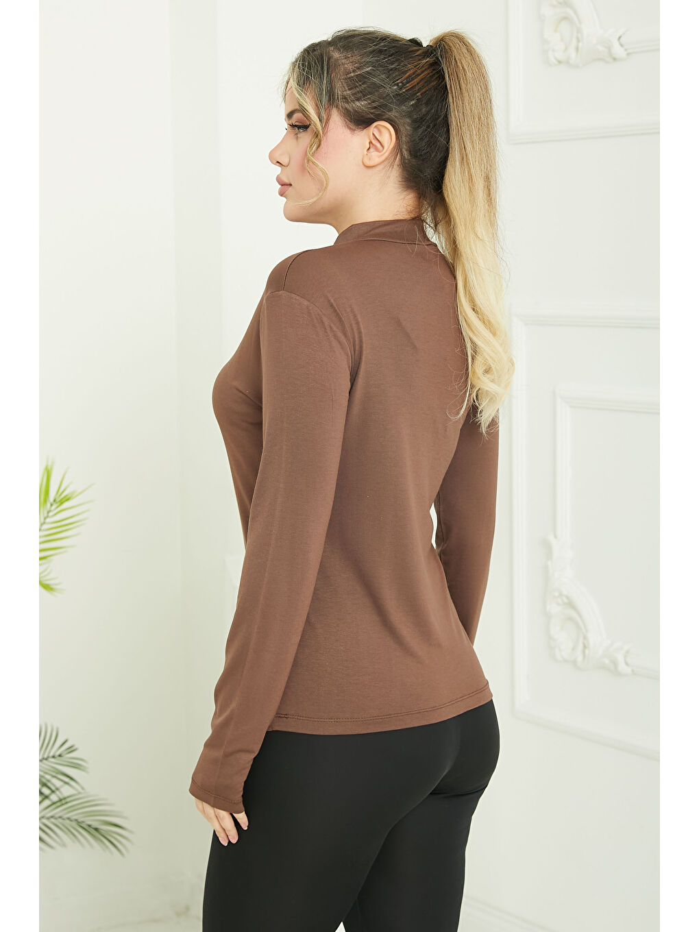 Kahverengi Dik Yaka Vizkon Badi Kahve - 26827-4