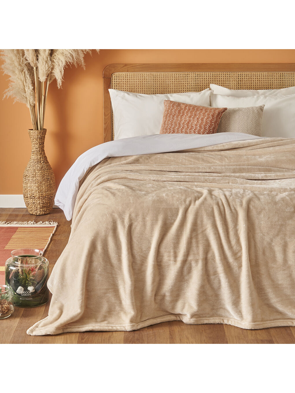 Bej Shelly Wellsoft Çift Kişilik Battaniye Latte (200x220 cm)