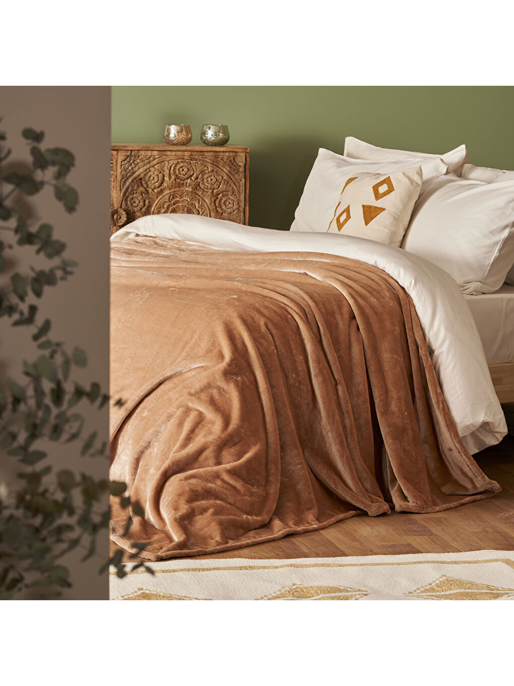 Shelly Wellsoft Çift Kişilik Battaniye Bej (200x220 cm)-3