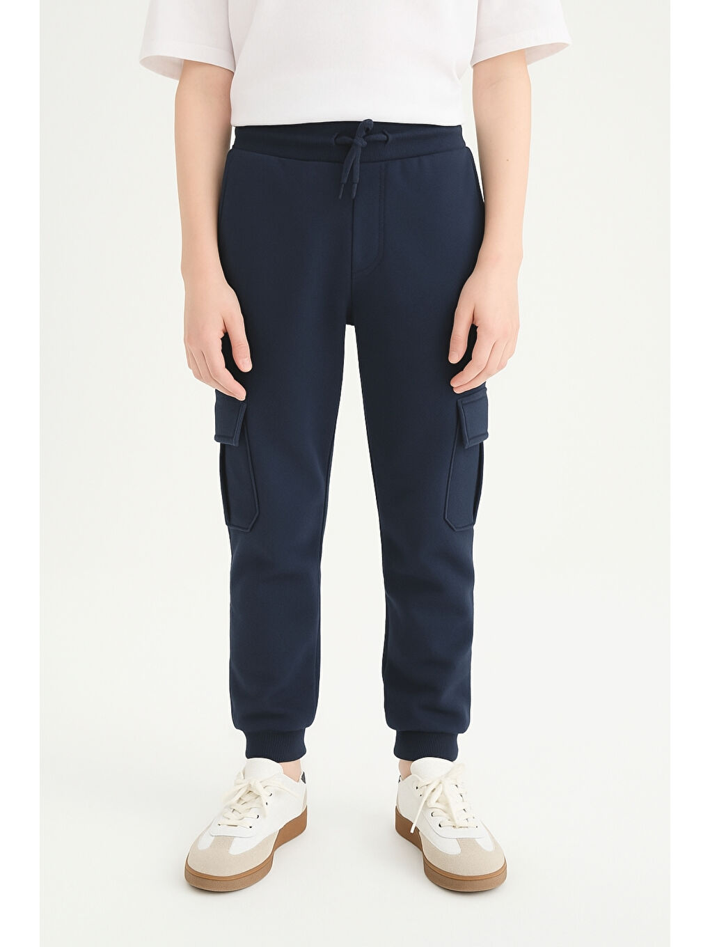 Lacivert Erkek Çocuk Basic Kargo Cepli Jogger Paça Okul Eşofman Altı AK2322-1-4