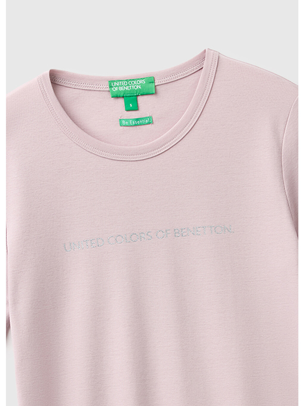Kadın Lila %100 Pamuk Logo Baskılı Bisiklet Yaka T-shirt-2