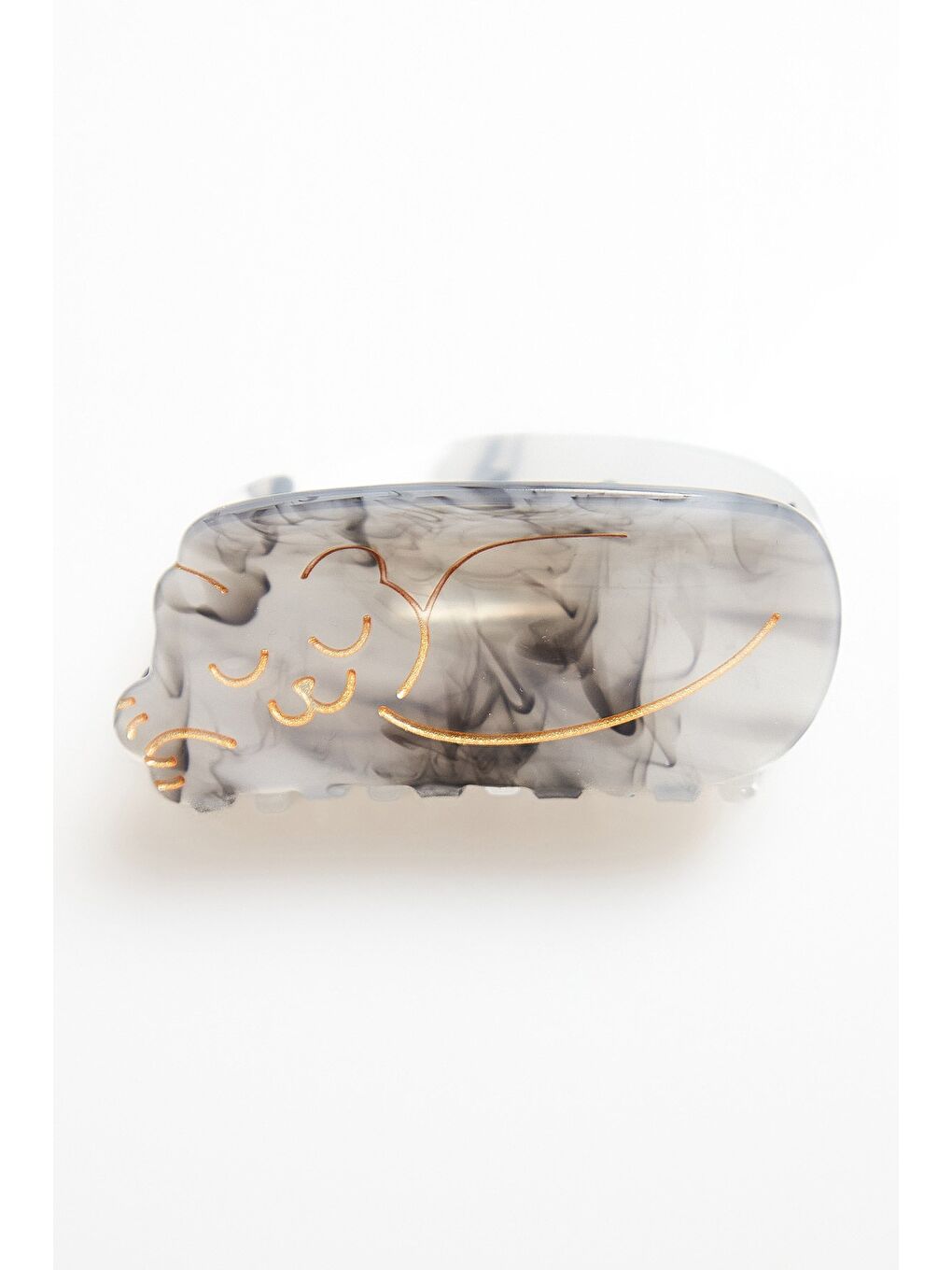 Gri Kedi Figürlü Kemik Mandal Toka