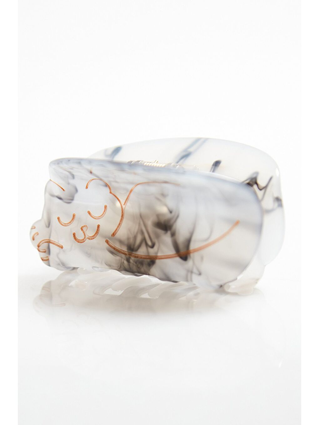 Gri Kedi Figürlü Kemik Mandal Toka-1