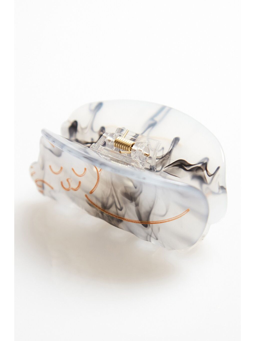 Gri Kedi Figürlü Kemik Mandal Toka-2