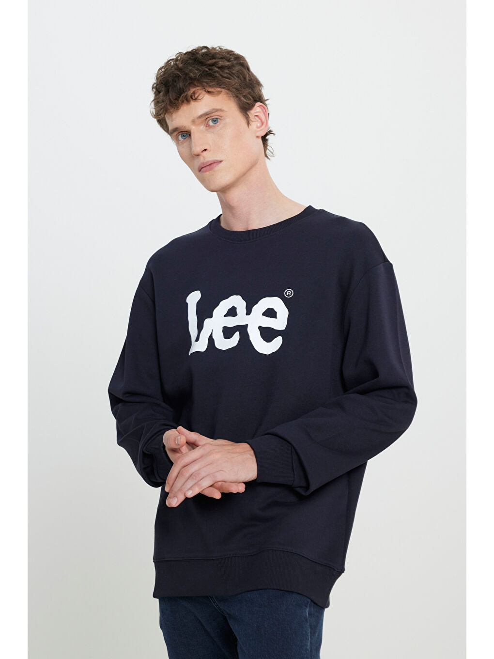 Lacivert Regular Fit Normal Kesim %100 Pamuk Sıfır Yaka Sweatshirt