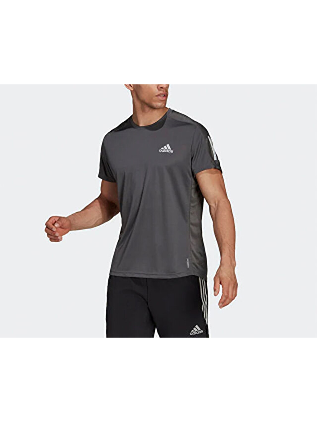 Own The Run Tee Erkek Koşu Tişörtü H34487 Gri-1