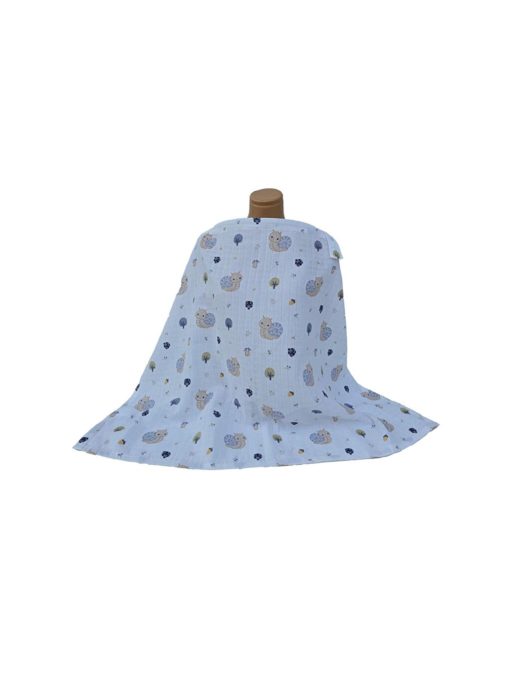 Müslin Desenli Emzirme Önlüğü - Lacivert Standart-1