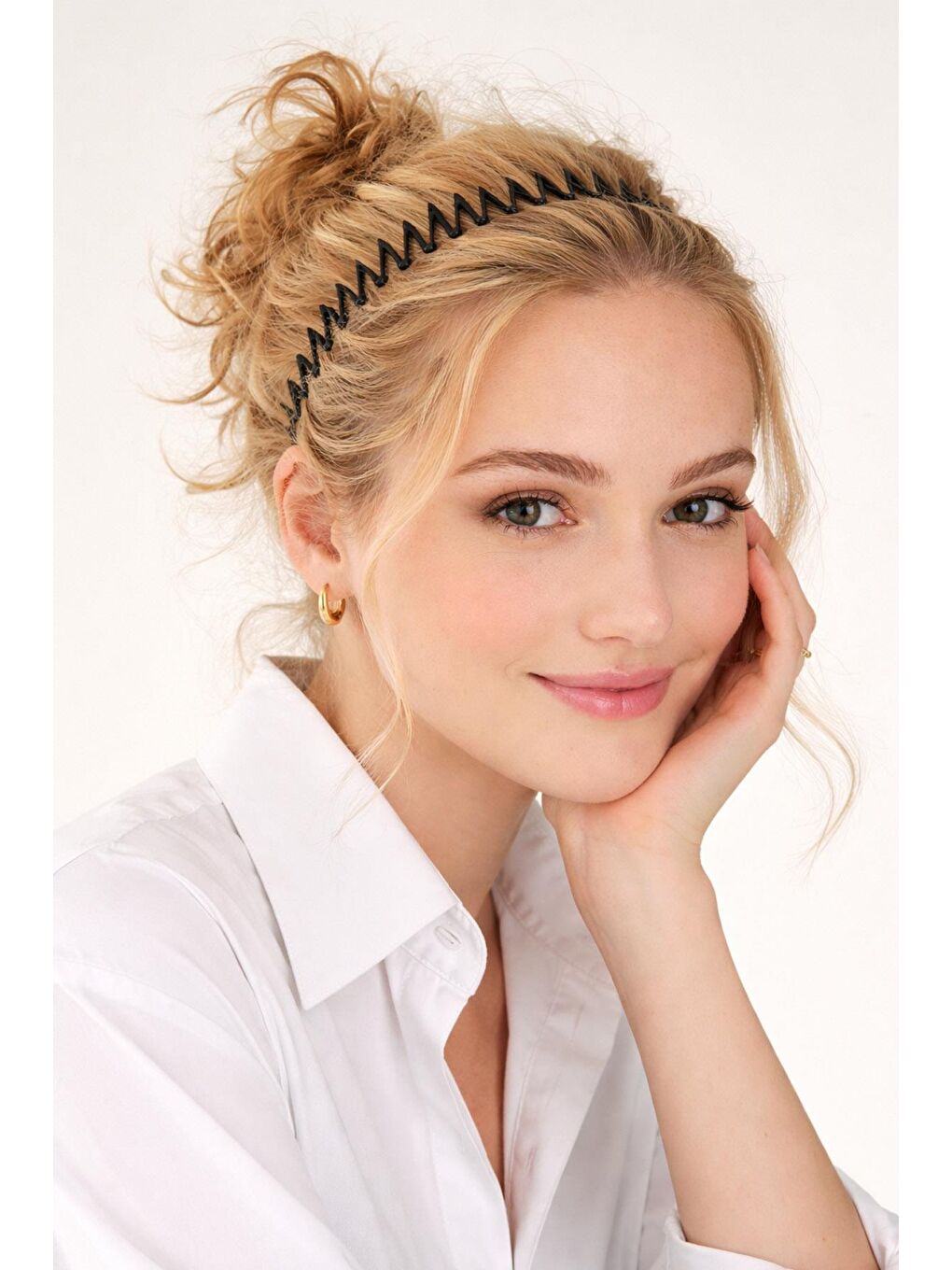 Siyah Akordiyon Tata Saç Bandı 3 Adet-2