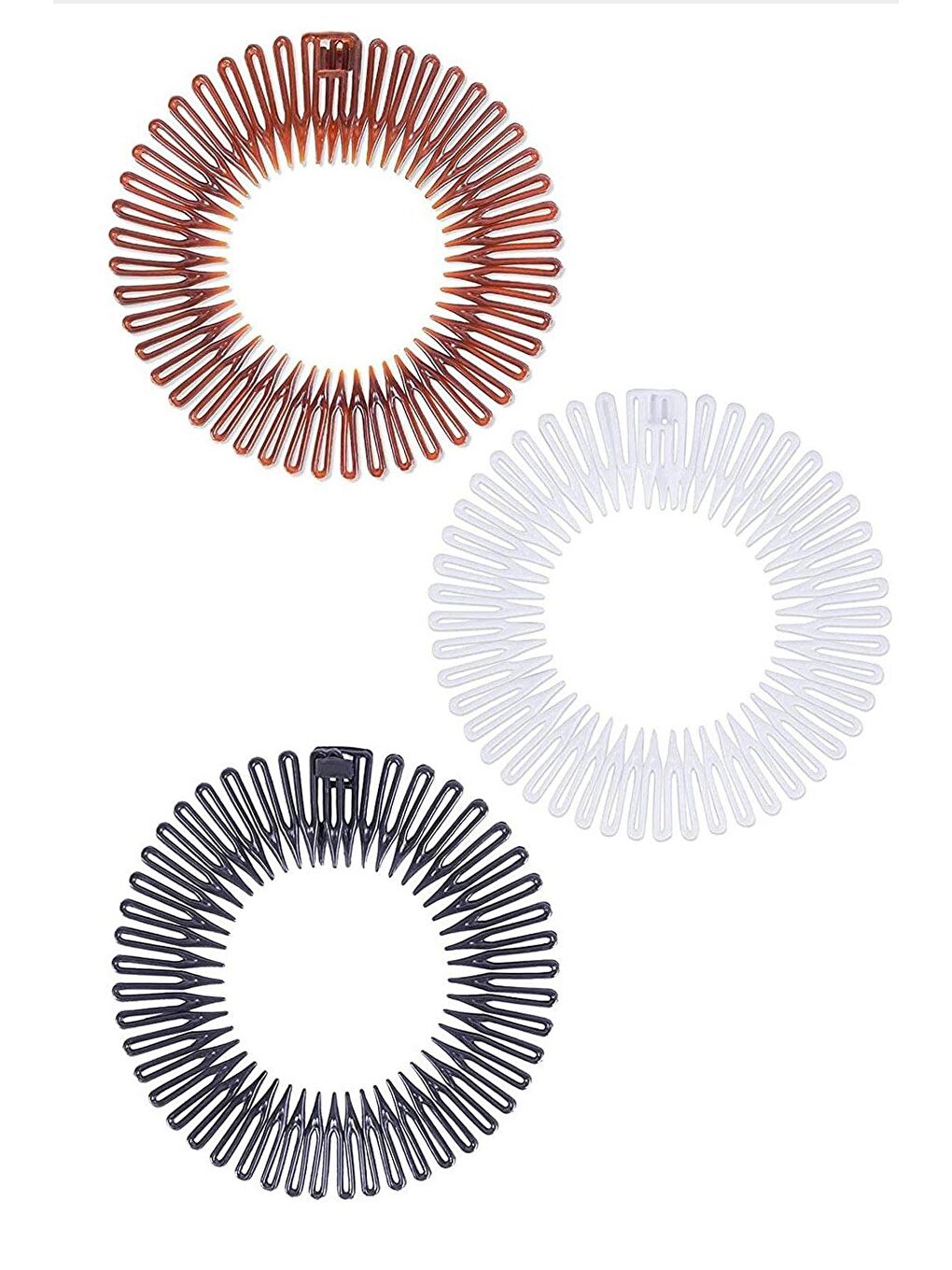 Siyah Akordiyon Tata Saç Bandı 3 Adet-4