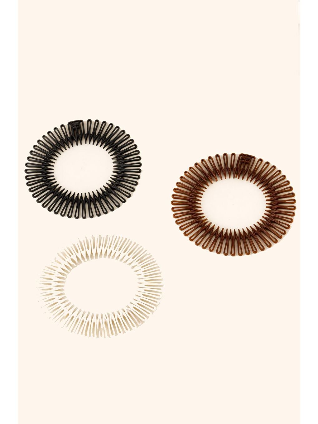 Siyah Akordiyon Tata Saç Bandı 3 Adet-5