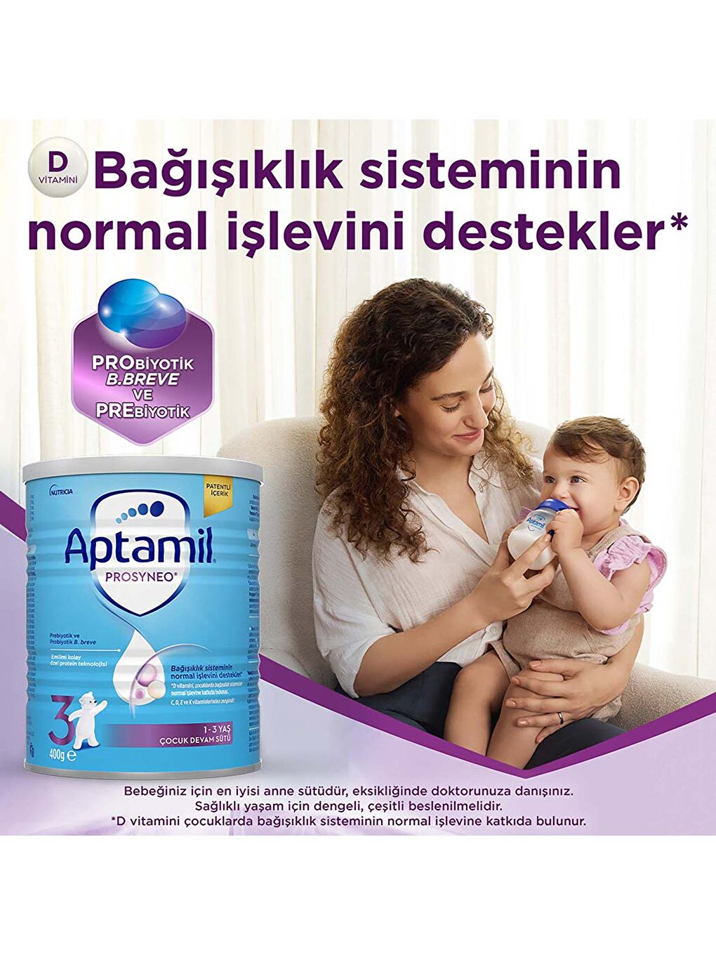 Prosyneo 3 Prebiyotikli Probiyotikli Devam Sütü 400 Gr x 3 Adet 1200 Gr-6
