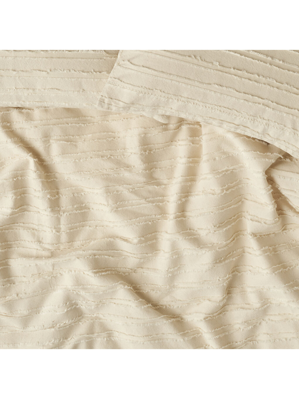 Ekru %100 Pamuk Bohemian Çift Kişilik Yatak Örtüsü Seti Krem (240x260 cm)-1