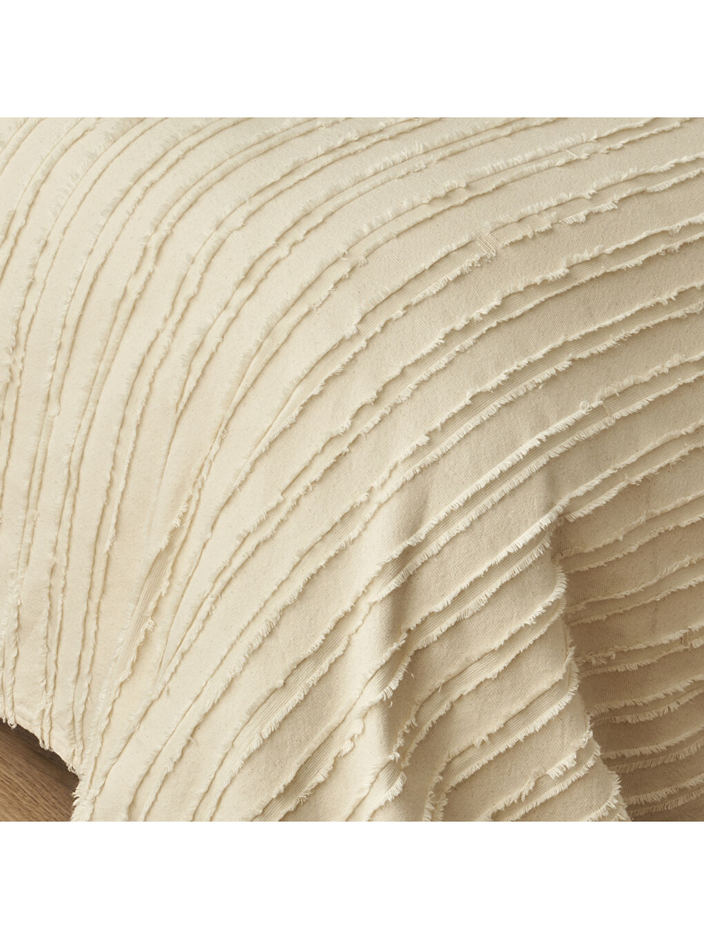 Ekru %100 Pamuk Bohemian Çift Kişilik Yatak Örtüsü Seti Krem (240x260 cm)-3