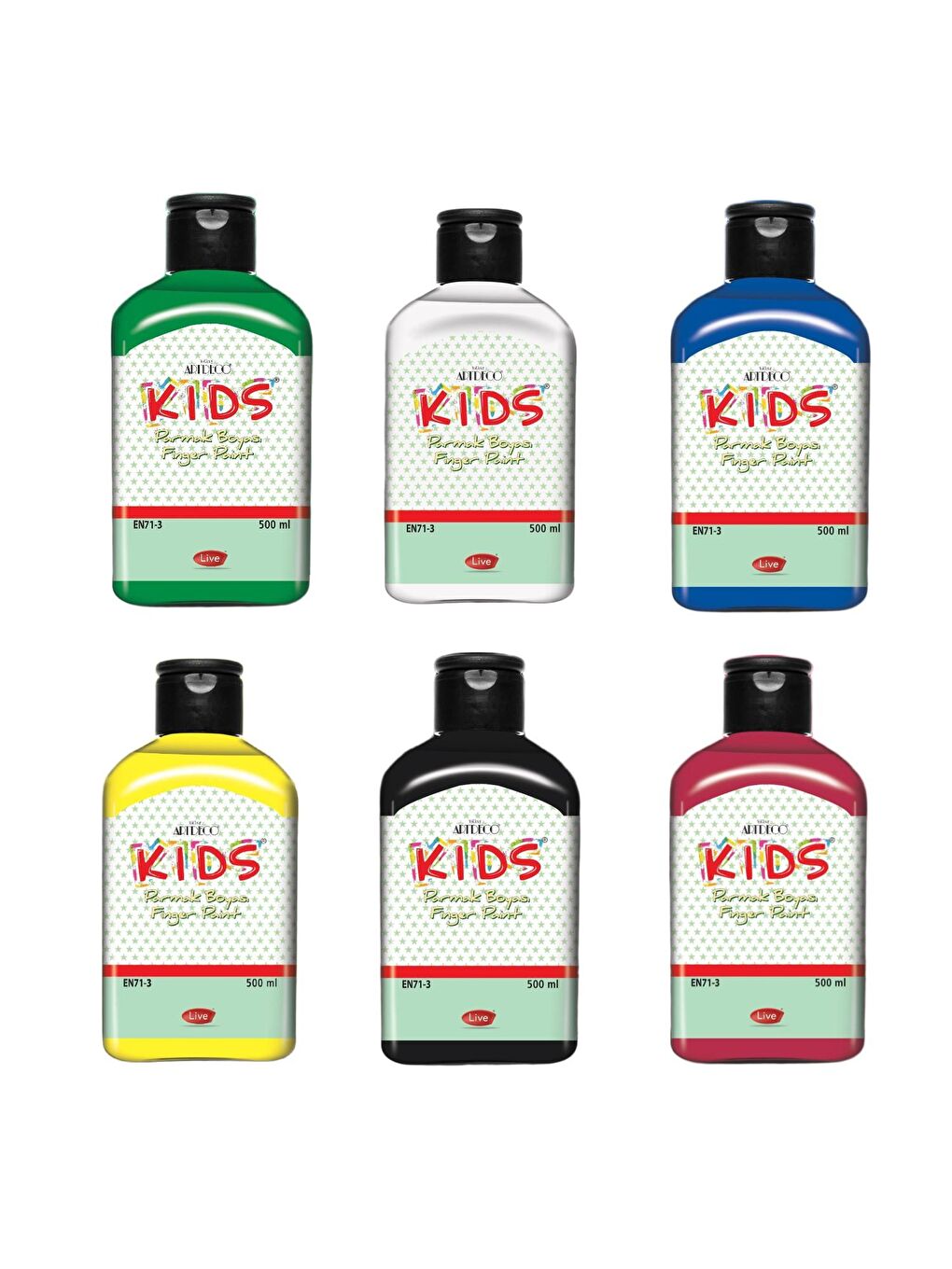 Parmak Boyası 500 ml 6 lı Set