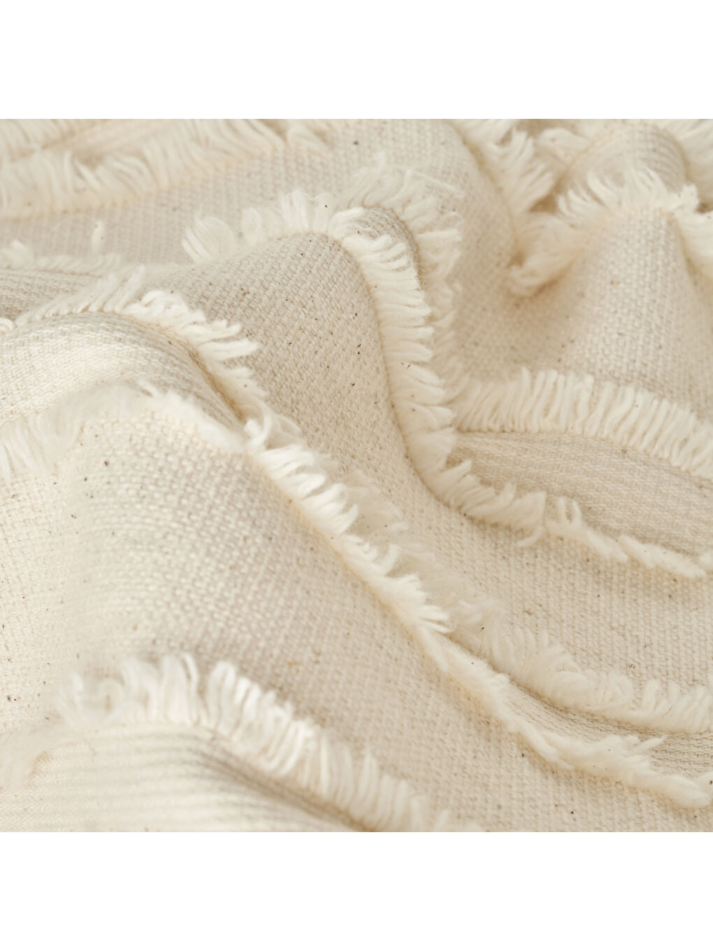 Ekru %100 Pamuk Bohemian Çift Kişilik Yatak Örtüsü Seti Krem (240x260 cm)-5